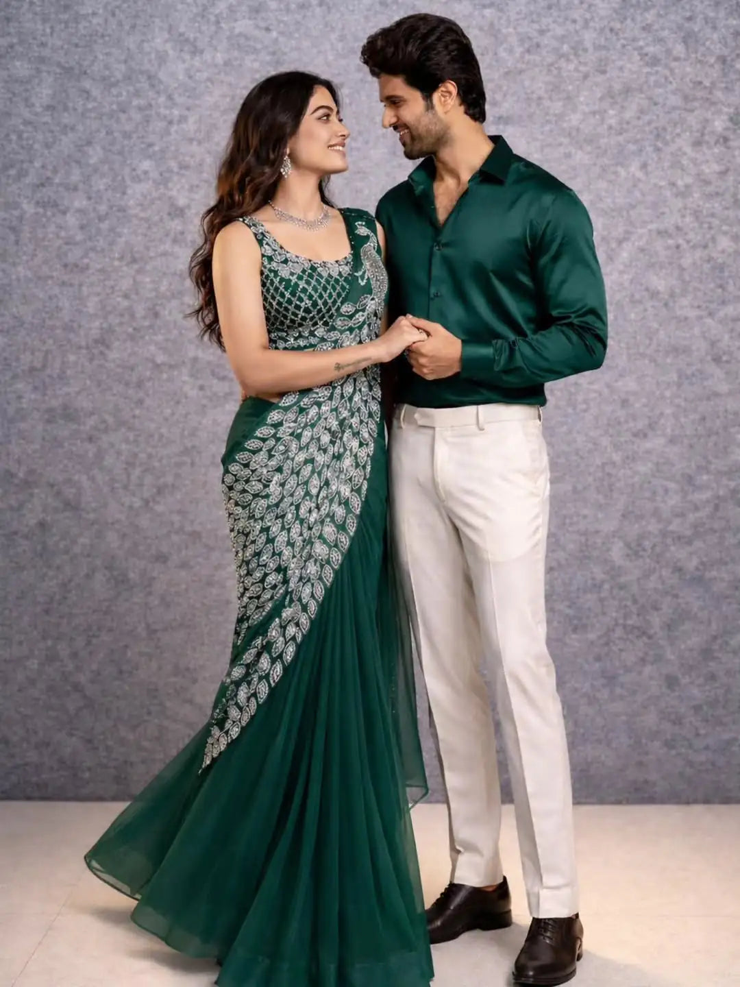 TRENDING READY TO WEAR SAREE WITH FULLY EMBROIDERED STYLIST BLOUSE