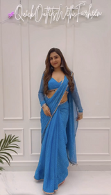 1 MIN READY TO WEAR SAREE IN IMPORTED GEORGETTE WITH HEAVY BLOUSE