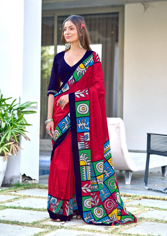PURE COTTON FANCY BAGRU BLOCK PRINT SAREES