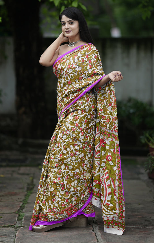 PURE SOFT MUL COTTON SARI WITH BLOUSE PIECE