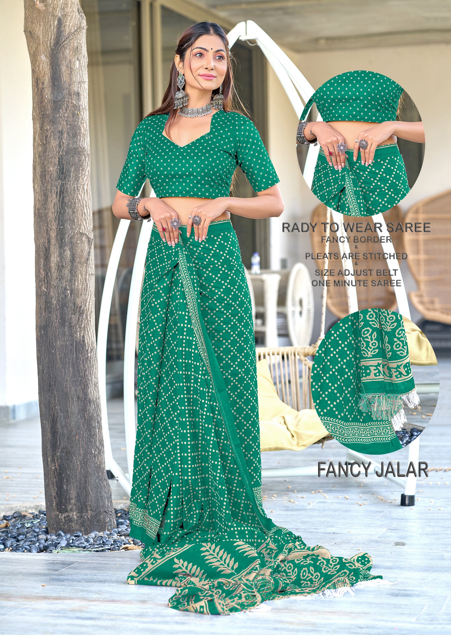 PURE COTTON FANCY BAGRU BLOCK PRINT SAREE