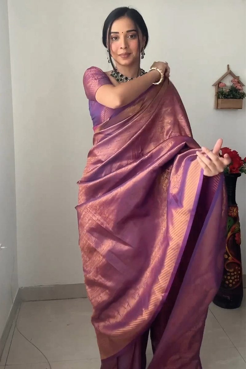 1 MIN READY TO WEAR  SAREE IN KANJIVARAM SILK SAREE WITH BLOUSE