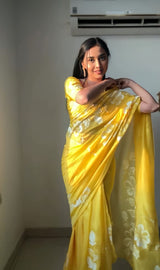 1 MIN READY TO WEAR  SAREE IN SOFT GEORGETTE SILK WITH BLOUSE