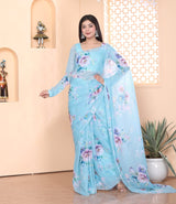 1-MIN READY TO WEAR  SAREE IN SOFT GEORGETTE SILK WITH BLOUSE