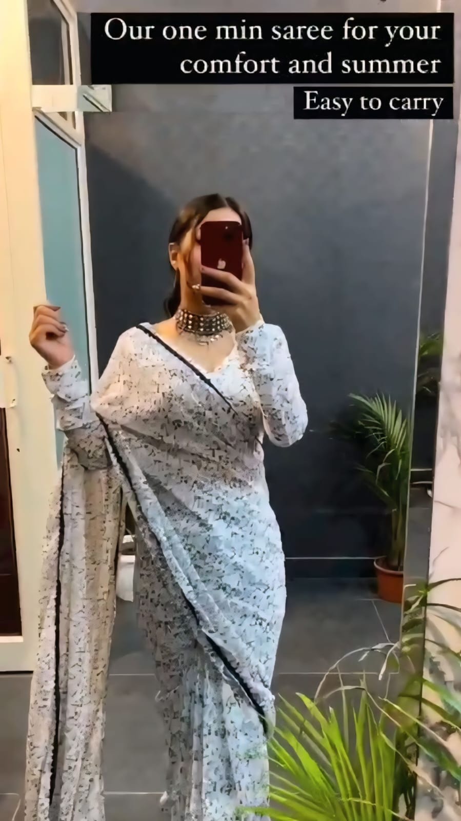 1 MIN READY TO WEAR  SAREE IN PURE SOFT GEORGETTE WITH  BLOUSE