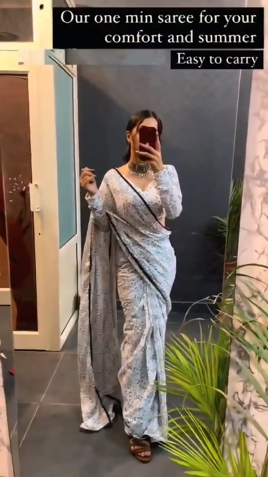 1 MIN READY TO WEAR  SAREE IN PURE SOFT GEORGETTE WITH  BLOUSE
