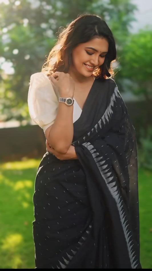 1 MINUTE READY TO WEAR PURE SOFT LINEN SILK SAREE