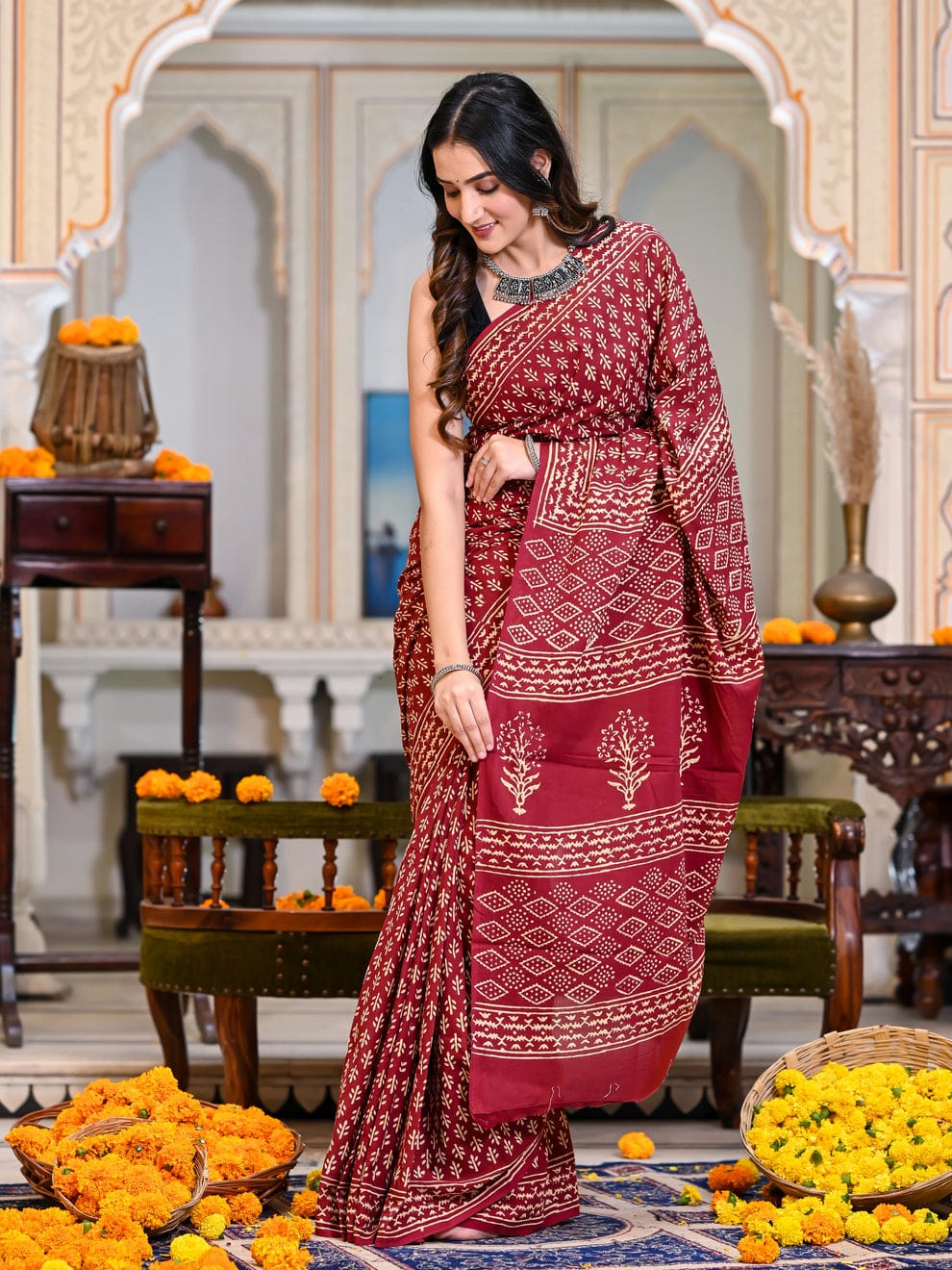 1 MINUTE READY TO WEAR PURE SOFT LINEN SILK SAREE