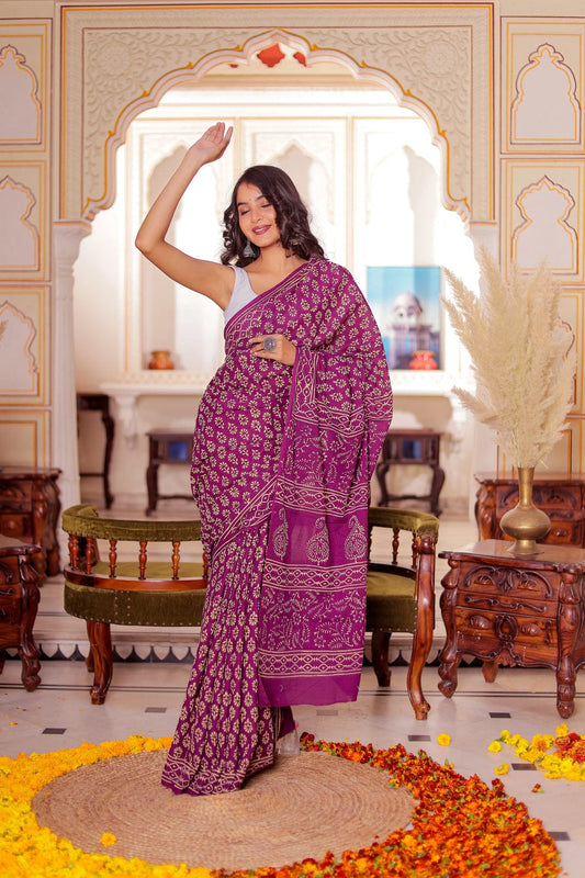 1 MINUTE READY TO WEAR PURE SOFT LINEN SILK SAREE