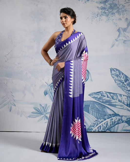 1 MIN READY TO WEAR DIGITAL PRINTED CRAPE SILK SAREE