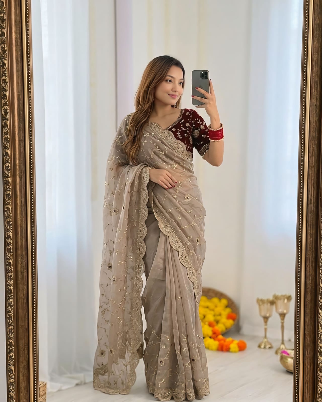 BEAUTIFUL PARTY WEAR TRADITIONAL SOFT FENDY SILK SAREE