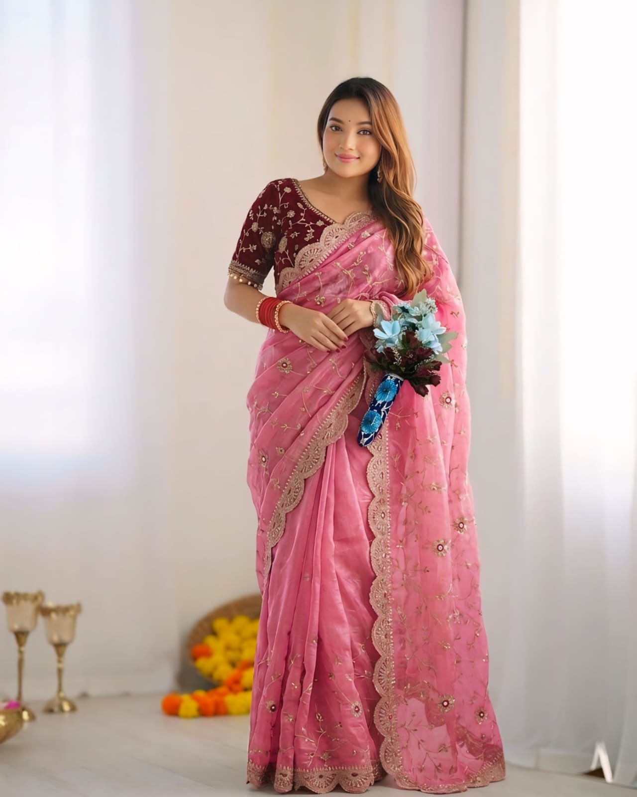 BEAUTIFUL PARTY WEAR TRADITIONAL SOFT FENDY SILK SAREE