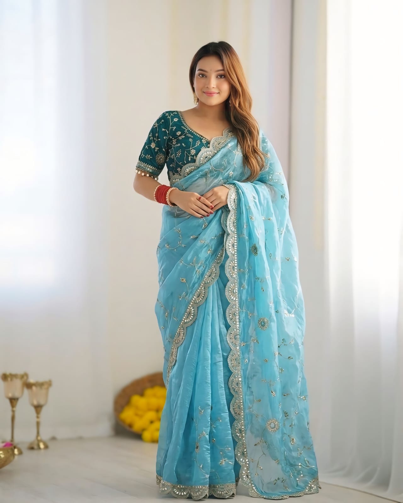BEAUTIFUL PARTY WEAR TRADITIONAL SOFT FENDY SILK SAREE