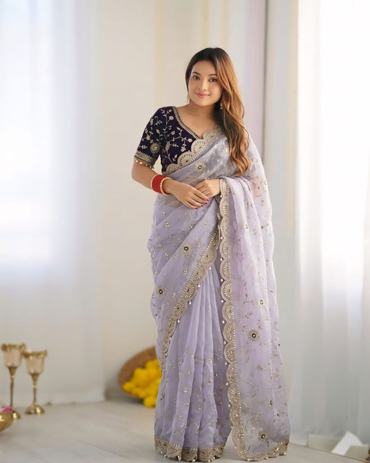 BEAUTIFUL PARTY WEAR TRADITIONAL SOFT FENDY SILK SAREE