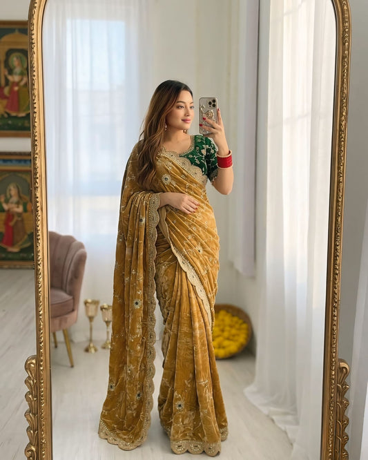BEAUTIFUL PARTY WEAR TRADITIONAL SOFT FENDY SILK SAREE