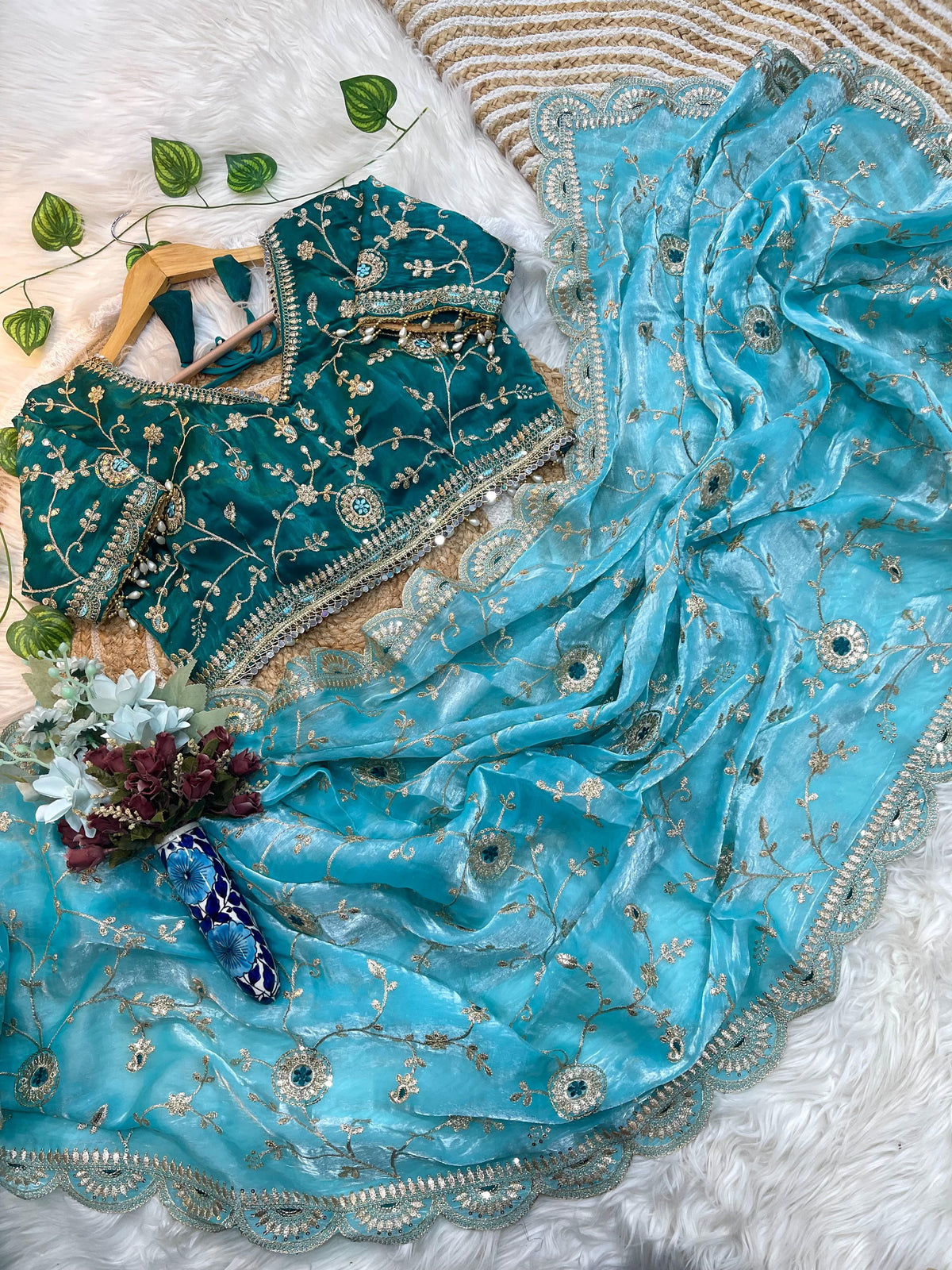BEAUTIFUL PARTY WEAR TRADITIONAL SOFT FENDY SILK SAREE
