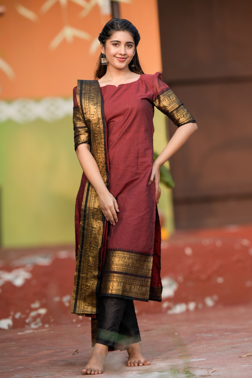 PURE KANCHI COTTON TOP & DUPATTA