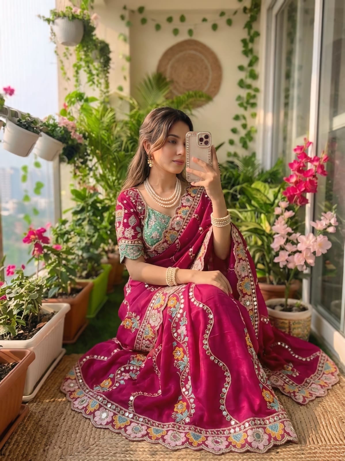 TRENDDING RANGOLI SILK SEQUENCE EMBROIDERY WORKED SAREE