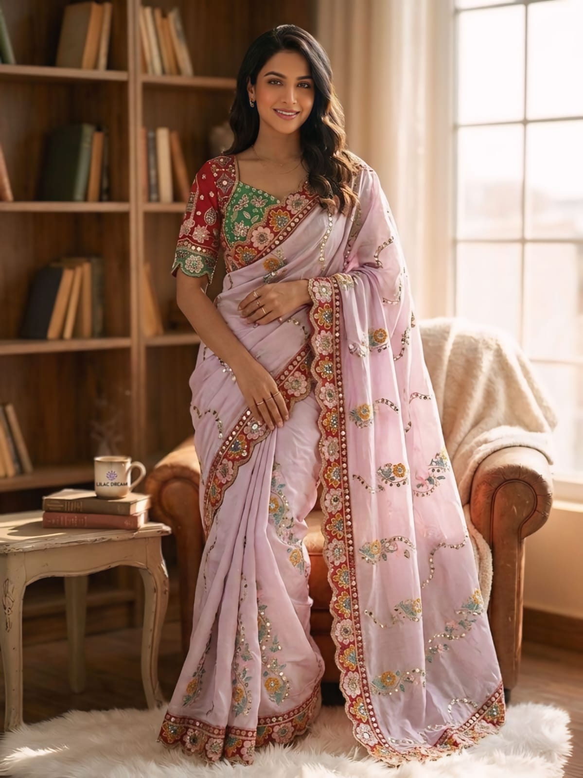 TRENDDING RANGOLI SILK SEQUENCE EMBROIDERY WORKED SAREE