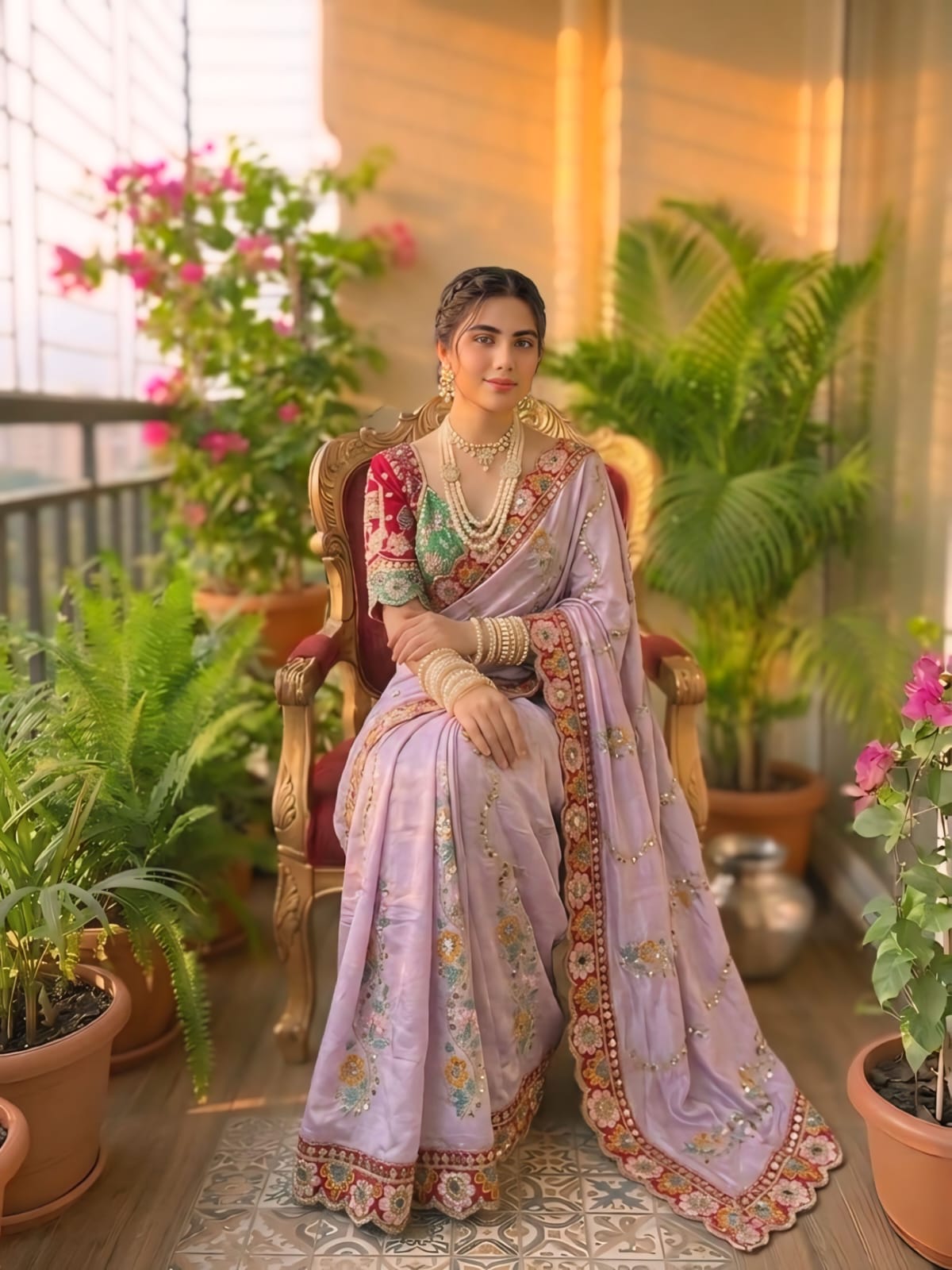 TRENDDING RANGOLI SILK SEQUENCE EMBROIDERY WORKED SAREE