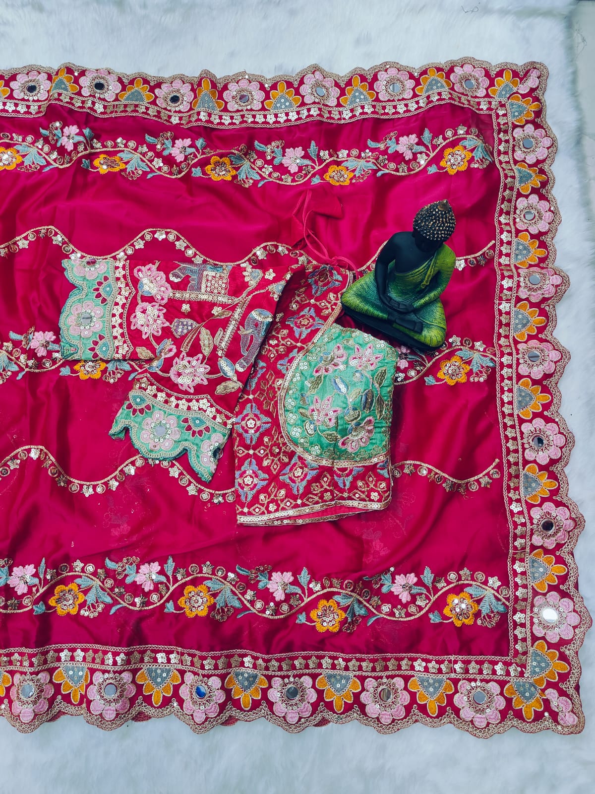 TRENDDING RANGOLI SILK SEQUENCE EMBROIDERY WORKED SAREE