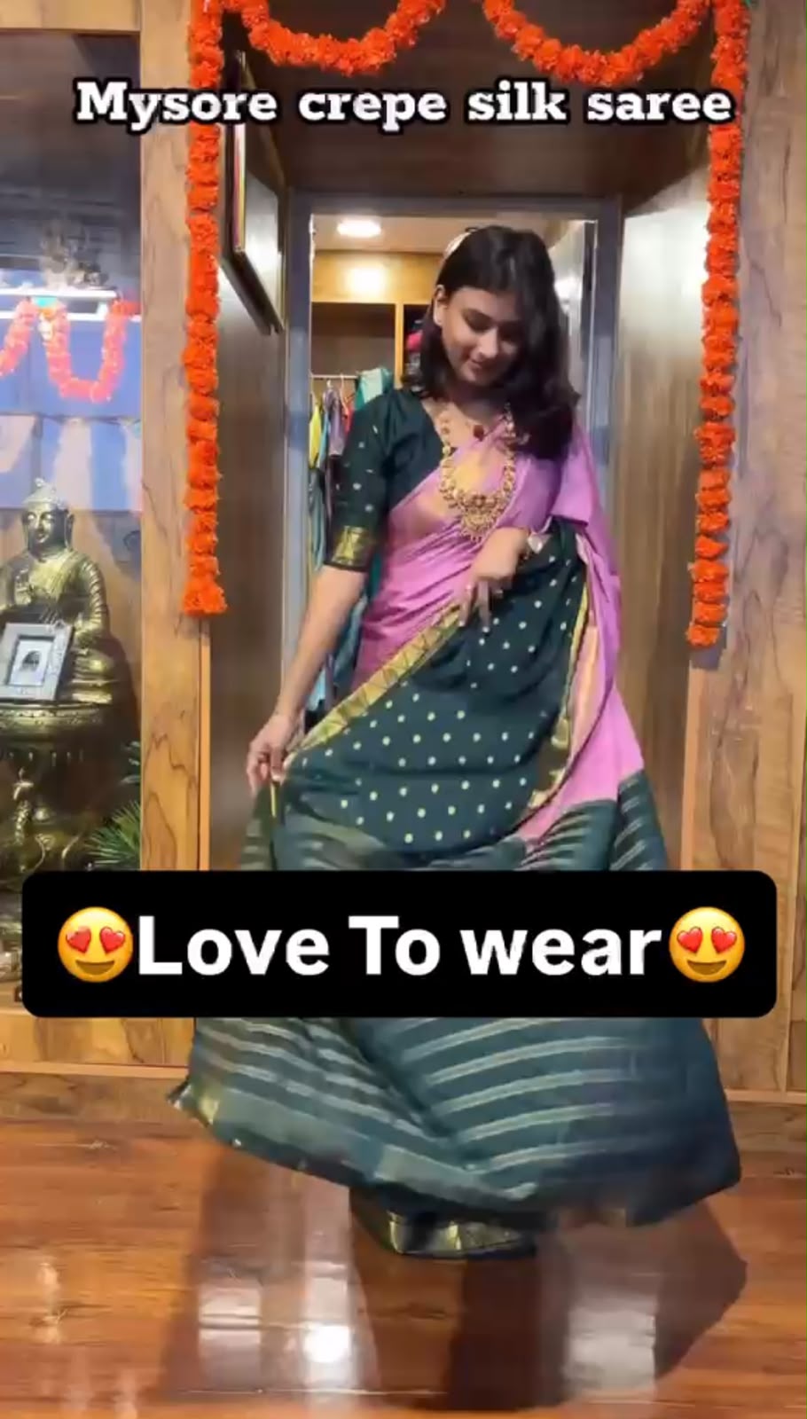 READY-TO-WEAR MYSORE SILK SAREE GOWN-EFFORTLESS PARTY WEAR FOR WOMEN