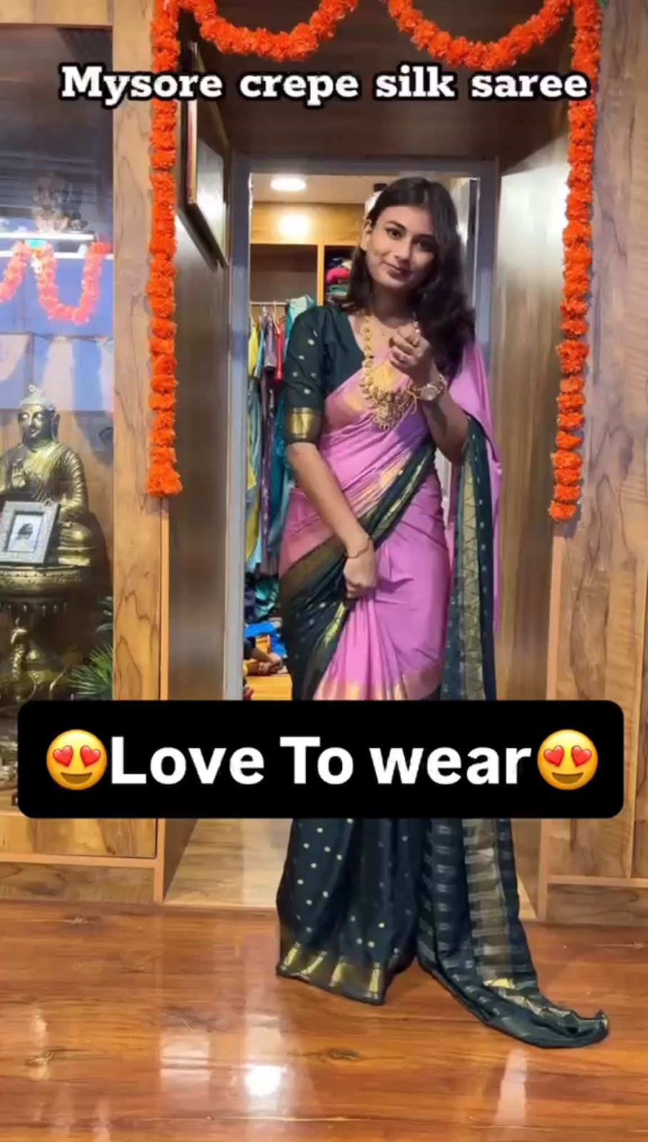 READY-TO-WEAR MYSORE SILK SAREE GOWN-EFFORTLESS PARTY WEAR FOR WOMEN