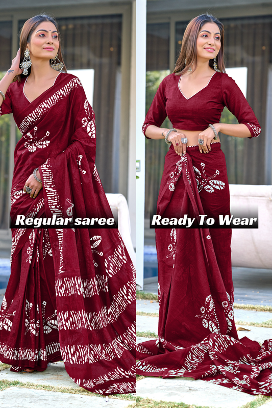 PURE COTTON FANCY BAGRU BLOCK PRINT SAREES