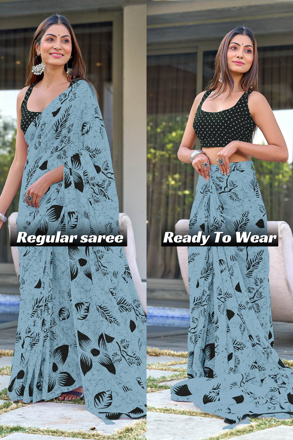 PURE COTTON FANCY BAGRU BLOCK PRINT SAREES WITH BLOUSE PICE