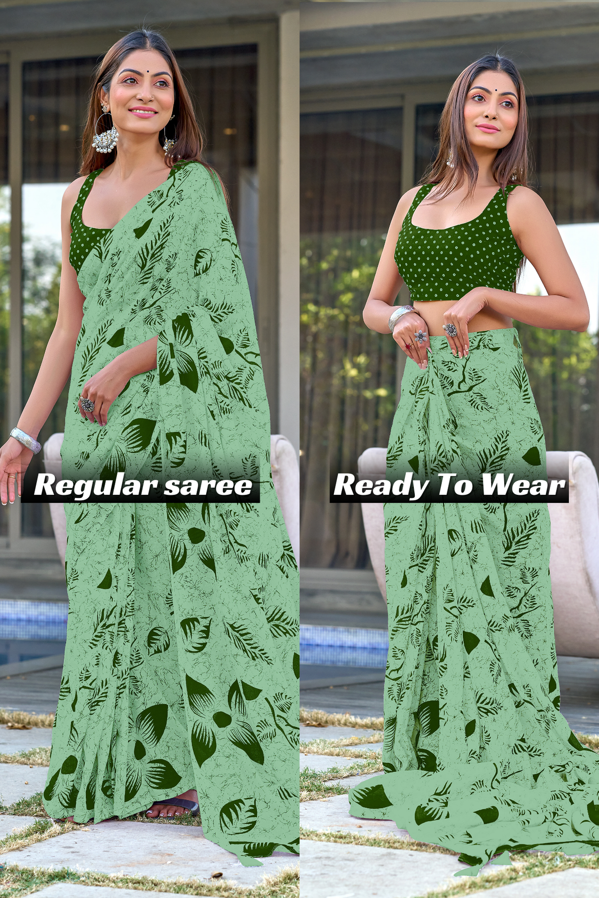 PURE COTTON FANCY BAGRU BLOCK PRINT SAREES WITH BLOUSE PICE