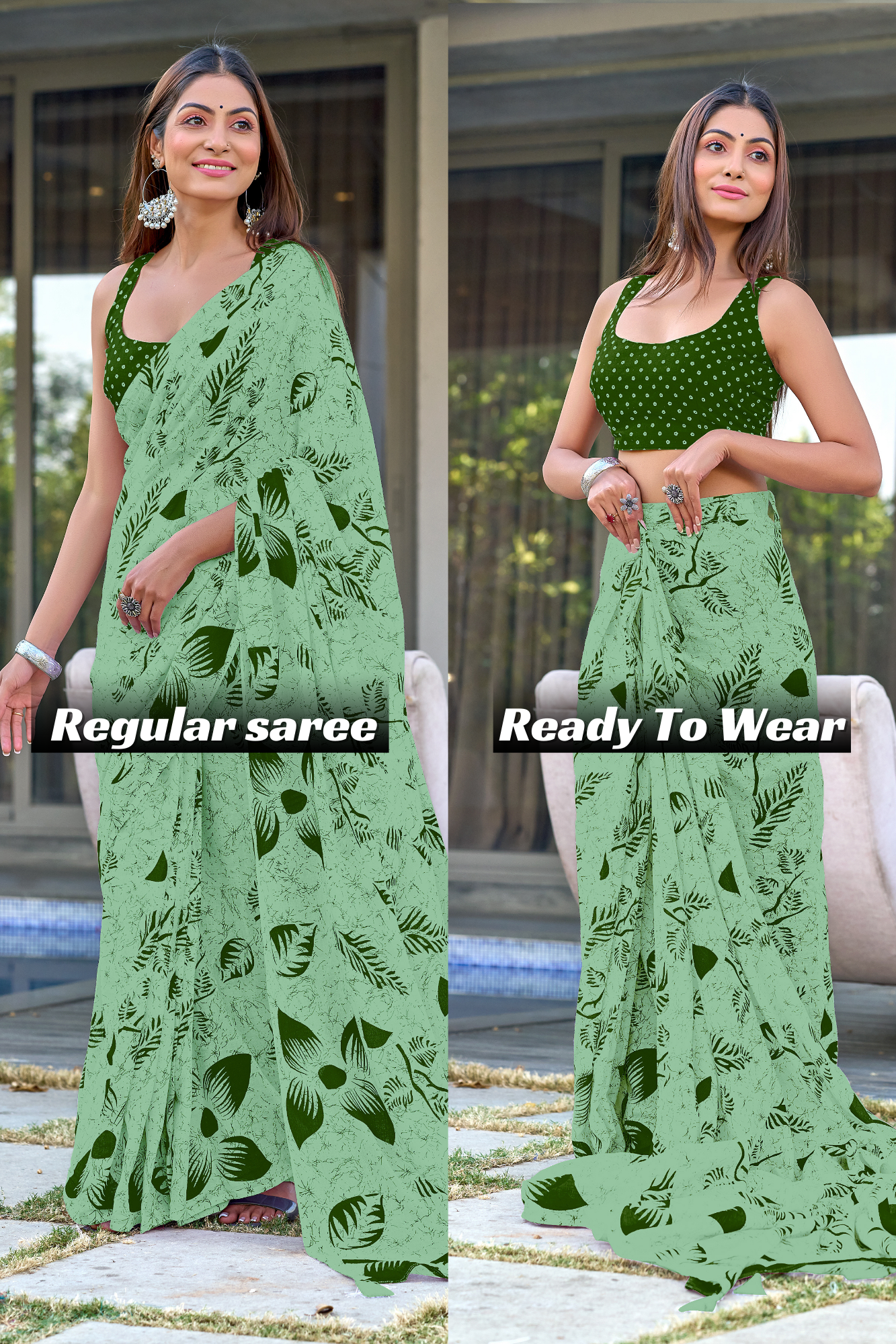 PURE COTTON FANCY BAGRU BLOCK PRINT SAREES WITH BLOUSE PICE