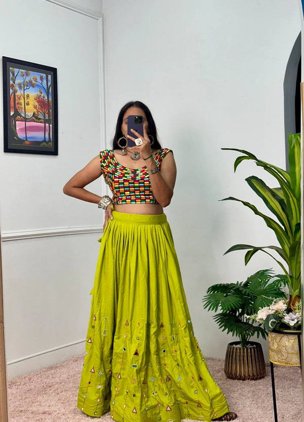 PERROT LEHENGA WITH EXCLUSIVE STITCHED BLOUSE