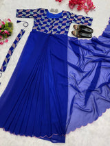 NEW TRENDING ZIP ND GO EMBROIDERY SAREE