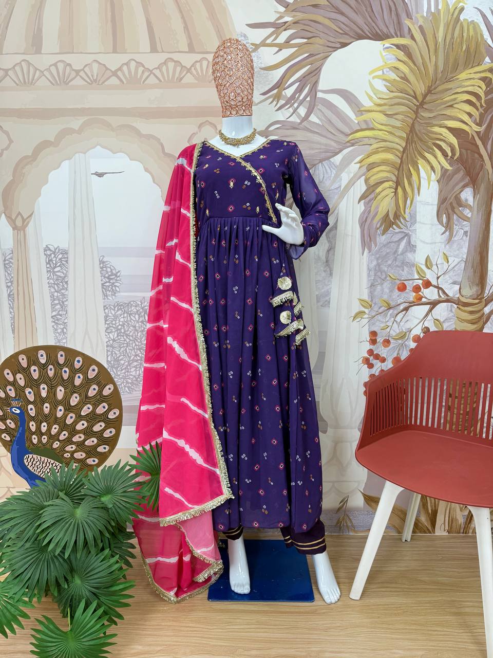 ANARKALI SET SUPERHIT TRENDING 3 PIECES GOWN, PENT & DUPATTA SET
