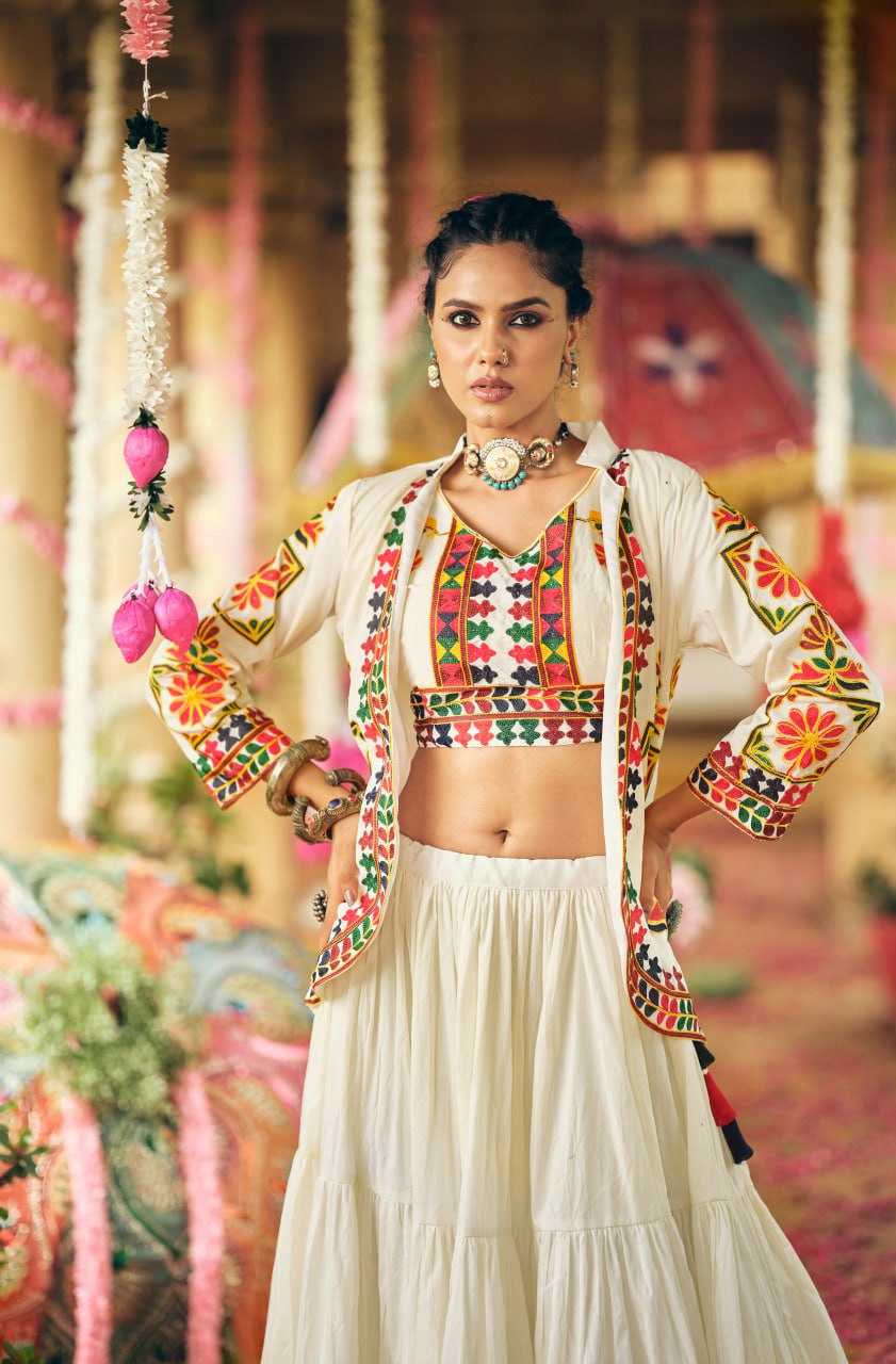 PURE COTTON FABRIC REAL MODELING LEHENGA, BLOUSE & KOTI SET