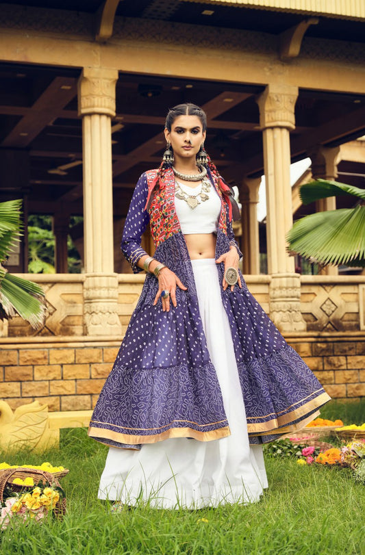 NAVRATRI SPECIAL SHRUG, BLOUSE WITH  FULL FLAIR, FULLY STITCHED