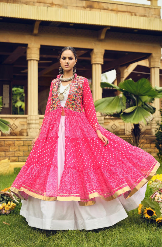 NAVRATRI SPECIAL SHRUG, BLOUSE WITH  FULL FLAIR, FULLY STITCHED
