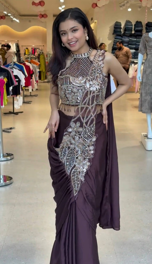 SUPERHIT READY TO WEAR SAREE WITH FULLY EMBROIDERED STYLIST BLOUSE