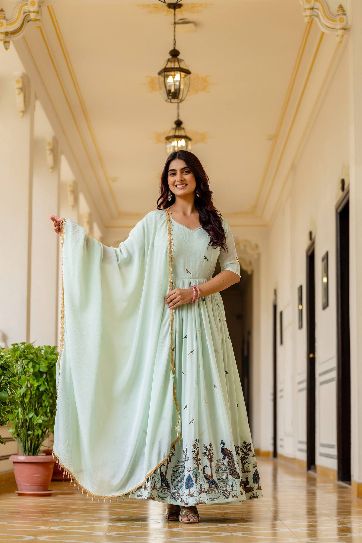 STUNNING GOWN IS COMING WITH CHINON EMBROIDERED FABRIC