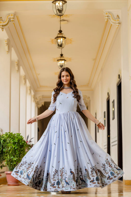 STUNNING GOWN IS COMING WITH CHINON EMBROIDERED FABRIC