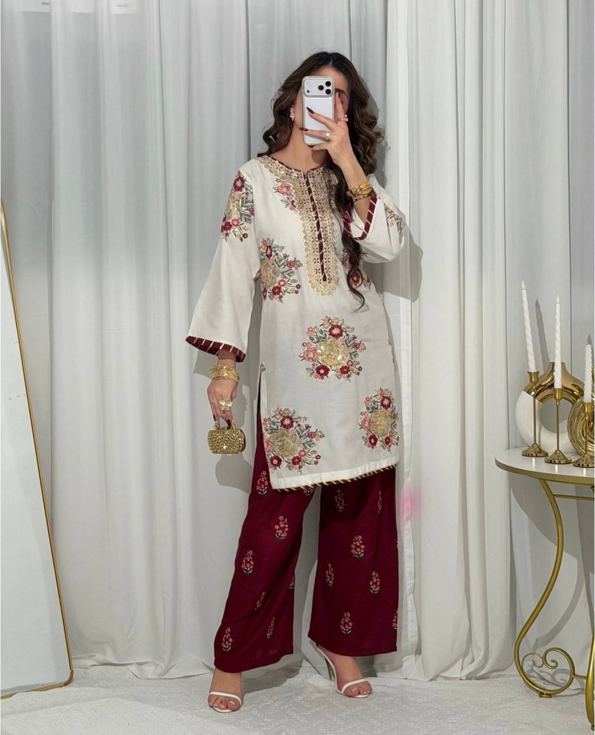 LAUNCHING THREAD & SEQUINS, FAUX GEORGETTE FABRIC✨KURTI, DUPATTA & PENT