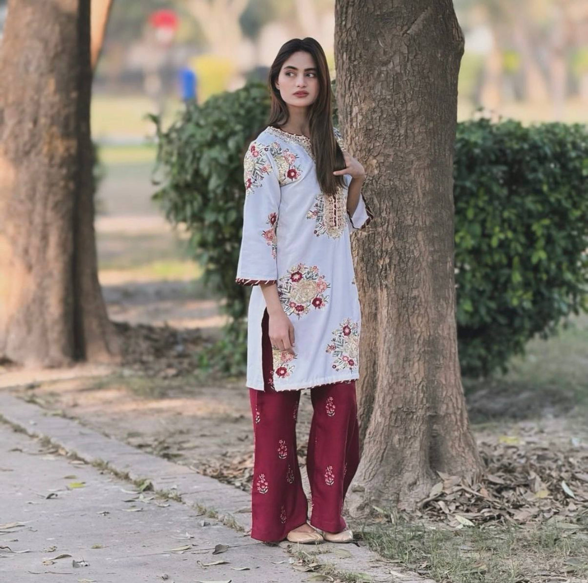 LAUNCHING THREAD & SEQUINS, FAUX GEORGETTE FABRIC✨KURTI, DUPATTA & PENT