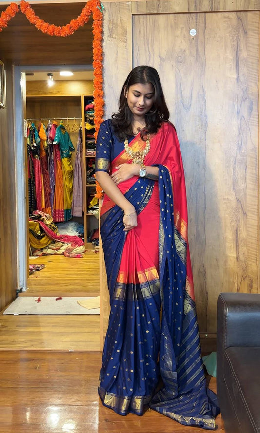 READY-TO-WEAR MYSORE SILK SAREE GOWN-EFFORTLESS PARTY WEAR FOR WOMEN