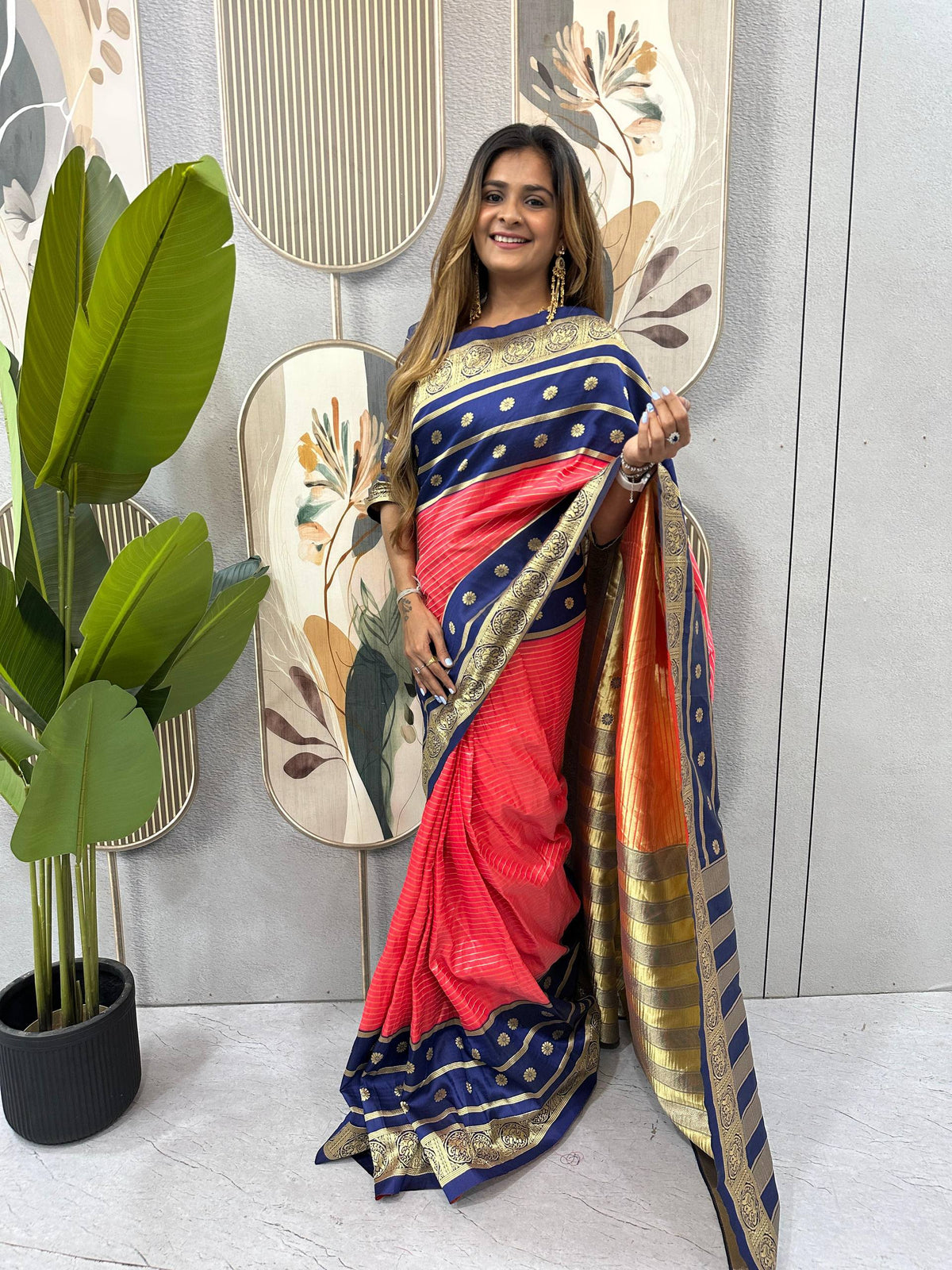 READY-TO-WEAR MYSORE SILK SAREE GOWN-EFFORTLESS PARTY WEAR FOR WOMEN