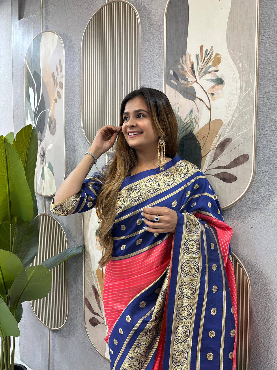 READY-TO-WEAR MYSORE SILK SAREE GOWN-EFFORTLESS PARTY WEAR FOR WOMEN