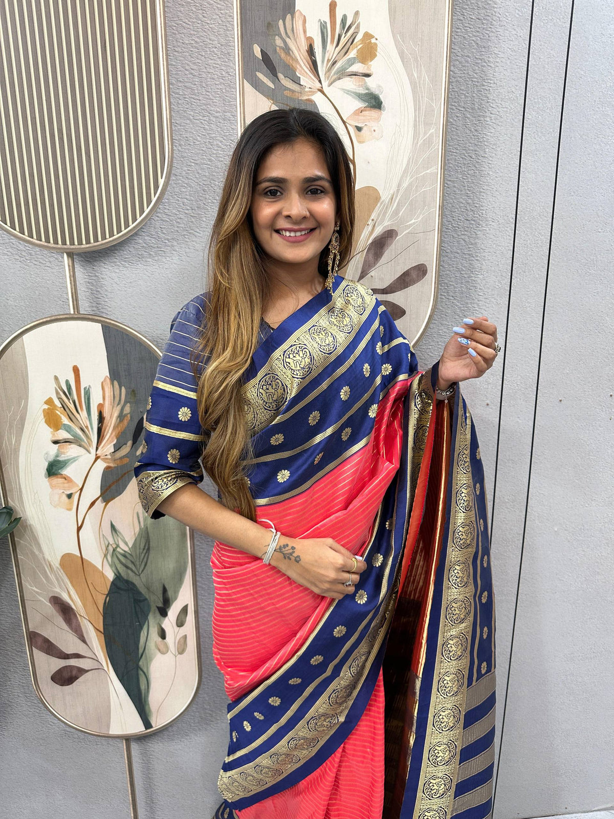READY-TO-WEAR MYSORE SILK SAREE GOWN-EFFORTLESS PARTY WEAR FOR WOMEN
