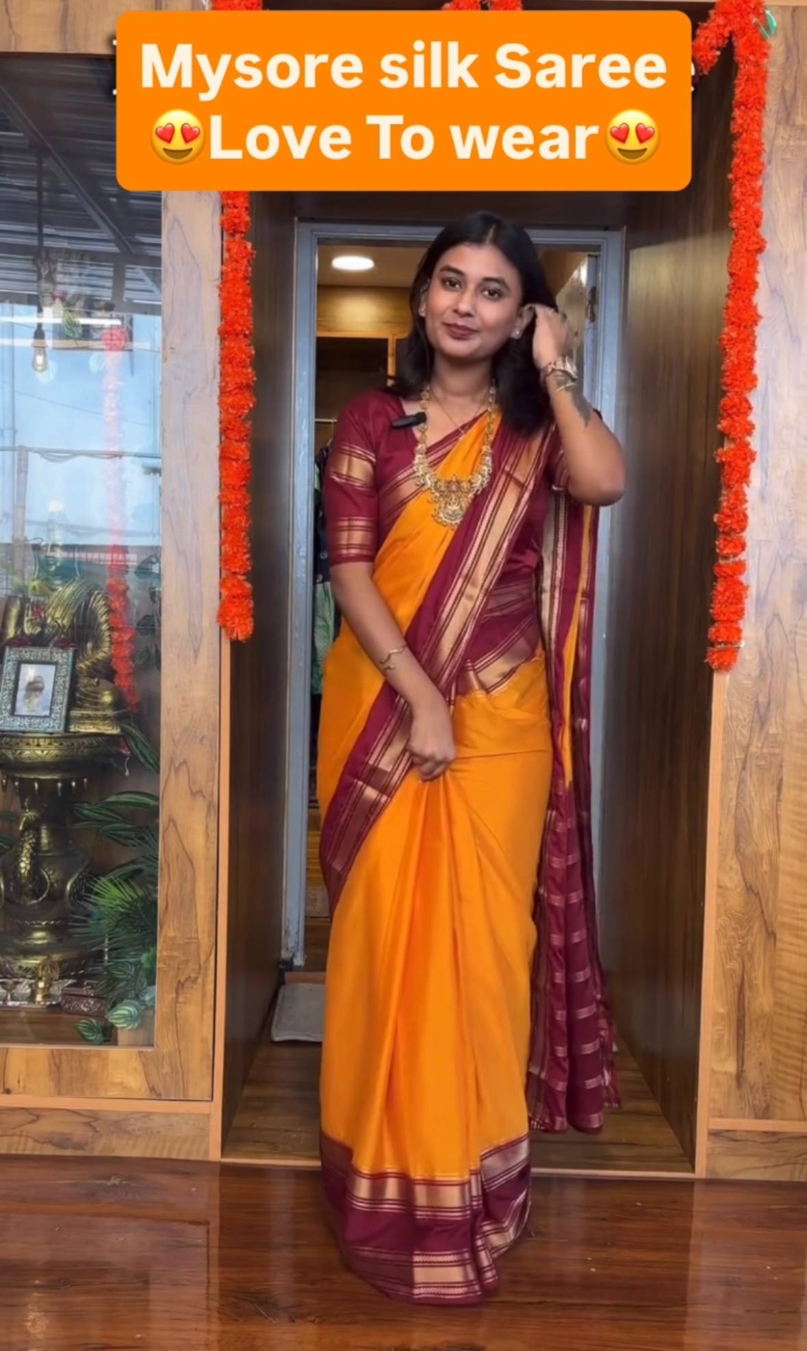 READY-TO-WEAR MYSORE SILK SAREE GOWN-EFFORTLESS PARTY WEAR FOR WOMEN