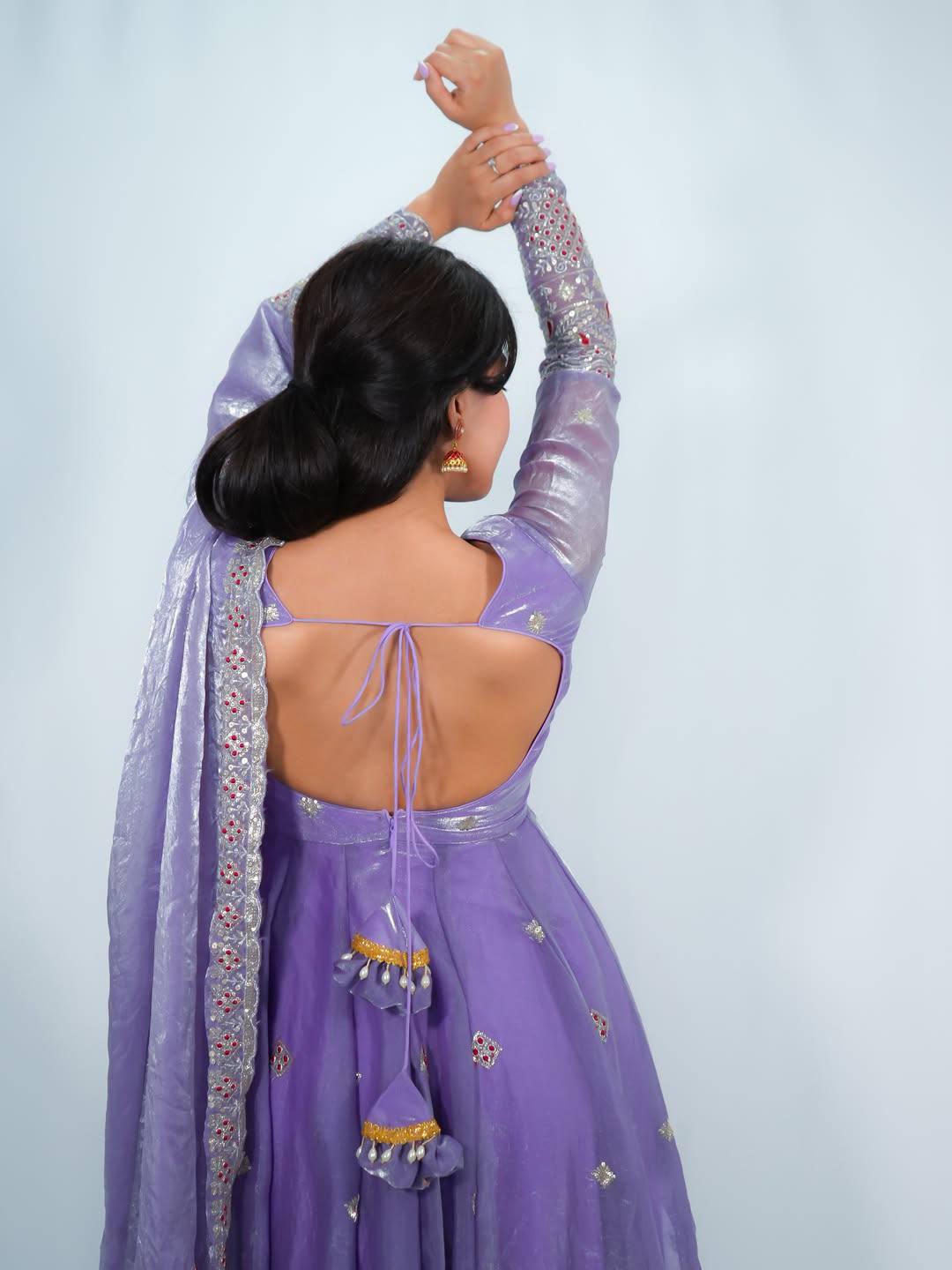 3 PIECES GOWN, PLAZZO & DUPATTA WITH HEAVY EMBROIDERY WORK