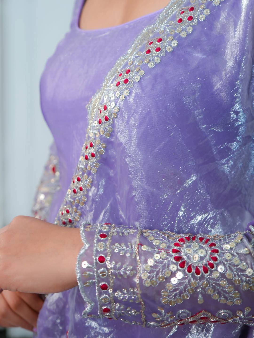 3 PIECES GOWN, PLAZZO & DUPATTA WITH HEAVY EMBROIDERY WORK