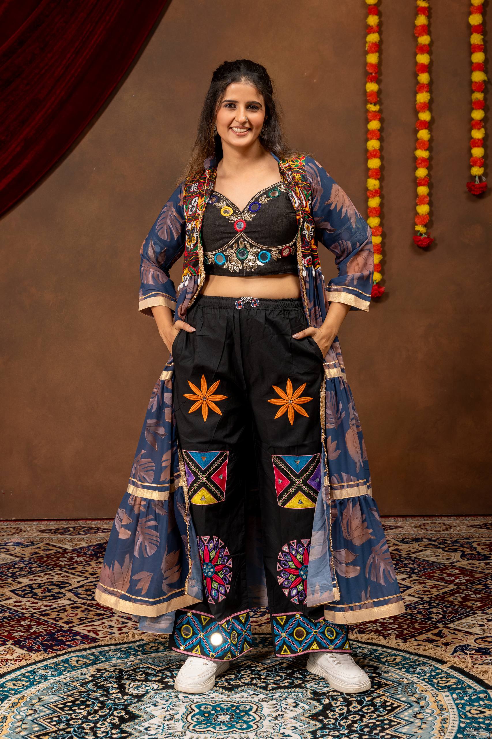 EMBROIDERY & REAL MIRROR WORK FULL SET